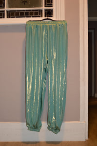 Turquoise Silk Tracksuit Bottoms