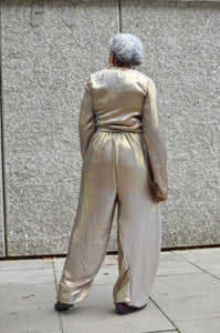 Beige Shimmer Track Suit